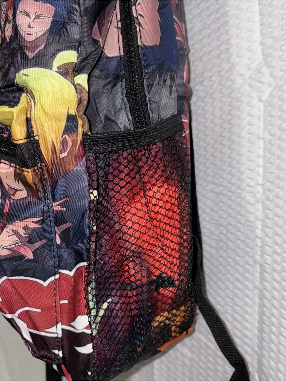 New! 2 Piece Anime Naruto Print Black Backpack And Sling Bag